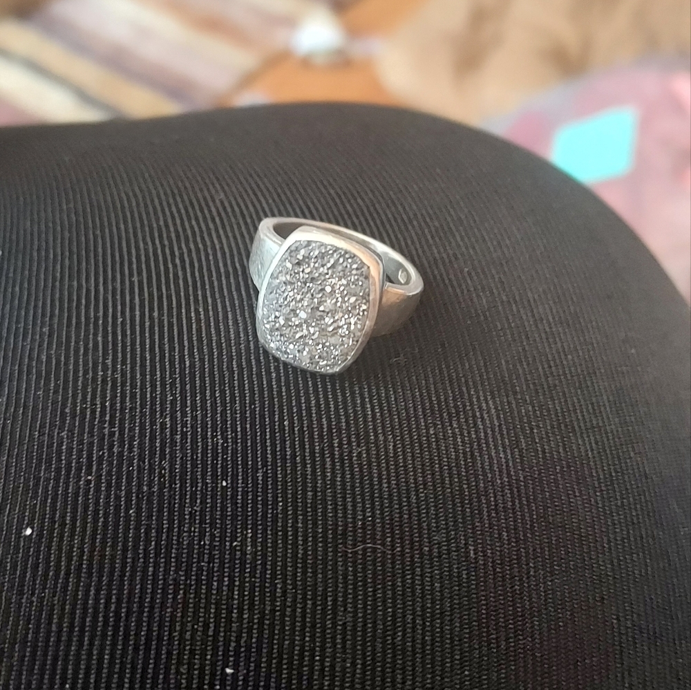 Size 8 starborn gray druzy ring